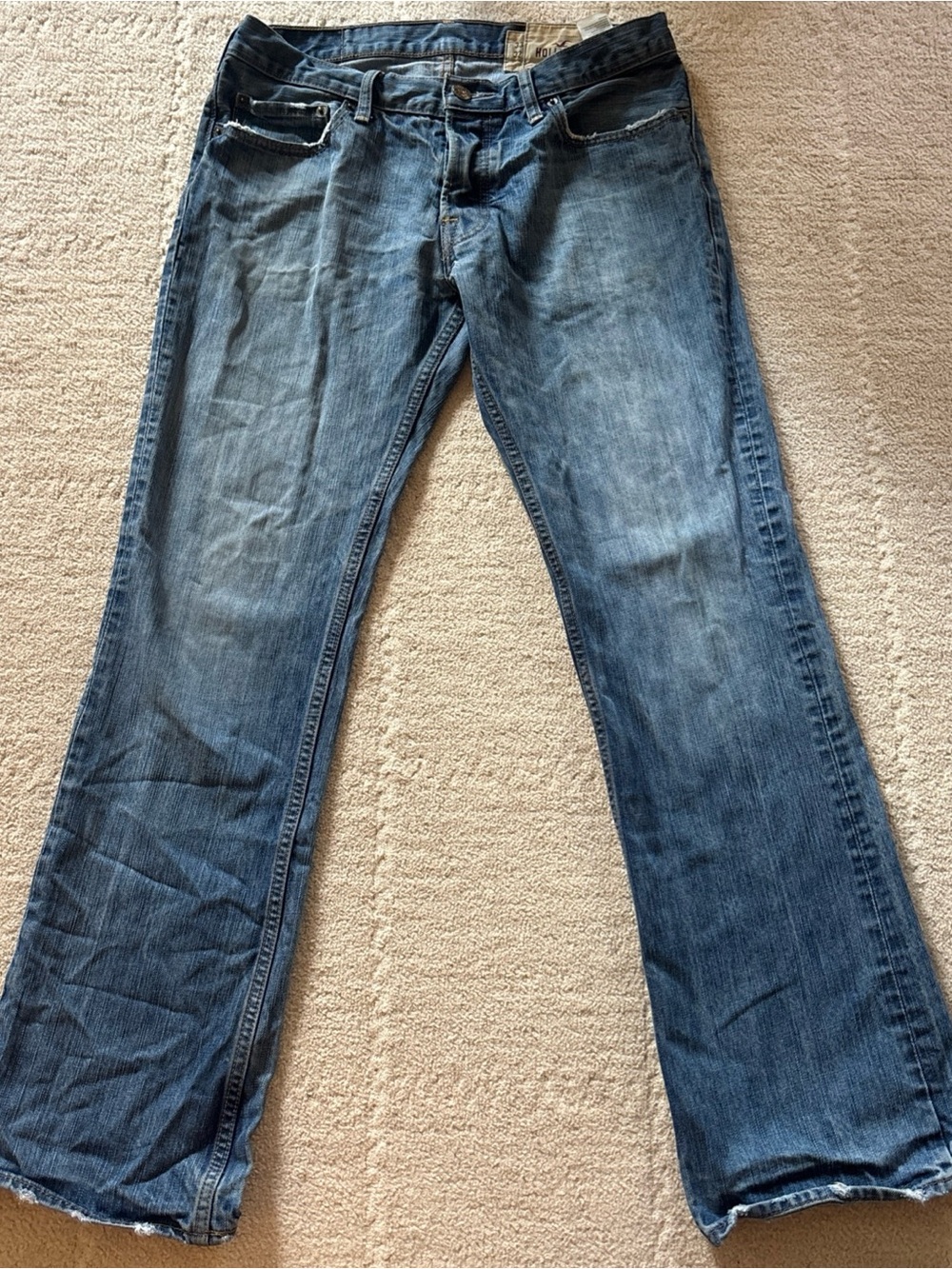 VINTAGE Y2K Hollister Men's Jeans - Faded Blue Denim